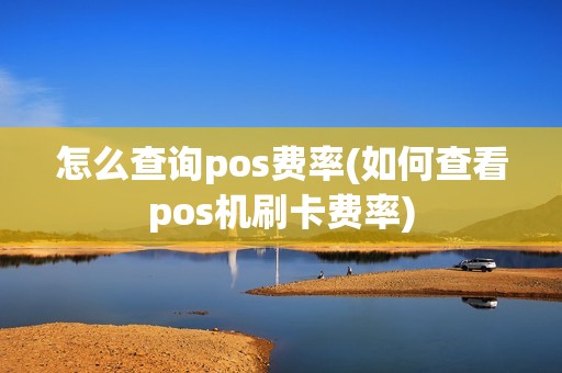 怎么查询pos费率(如何查看pos机刷卡费率)