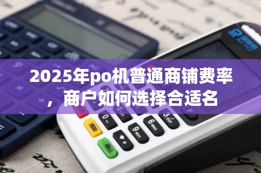 2025年po机普通商铺费率，商户如何选择合适名