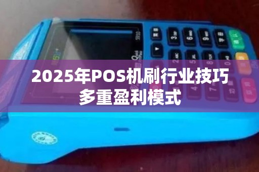 2025年POS机刷行业技巧多重盈利模式