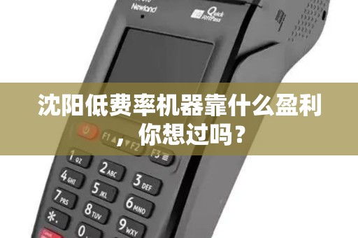 沈阳低费率机器靠什么盈利，你想过吗？