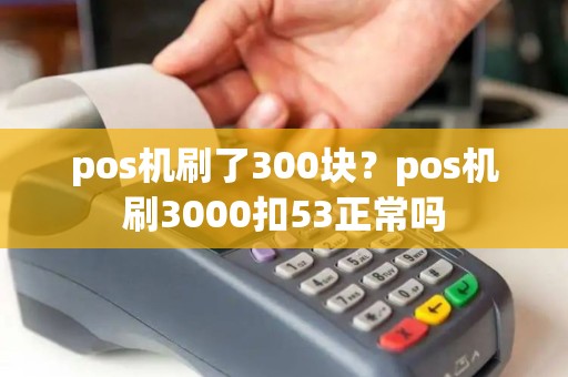 pos机刷了300块？pos机刷3000扣53正常吗