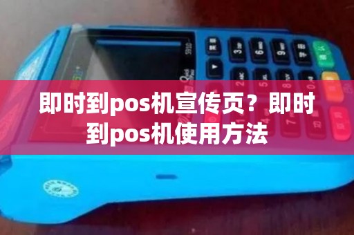 即时到pos机宣传页？即时到pos机使用方法