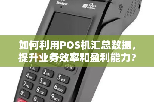如何利用POS机汇总数据，提升业务效率和盈利能力？