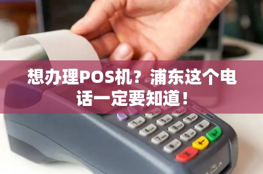 想办理POS机？浦东这个电话一定要知道！
