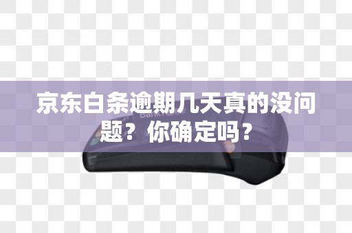 京东白条逾期几天真的没问题？你确定吗？