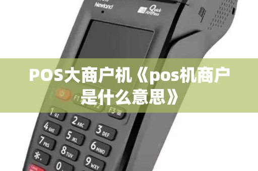 POS大商户机《pos机商户是什么意思》