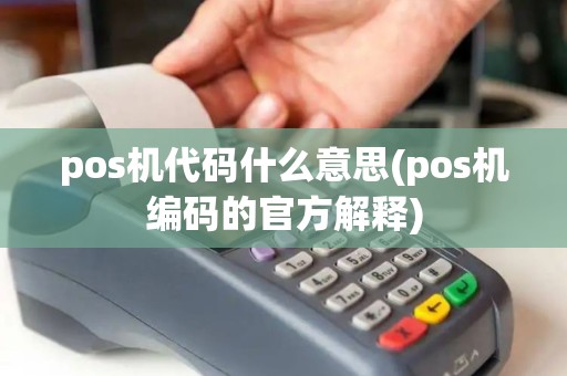 pos机代码什么意思(pos机编码的官方解释)
