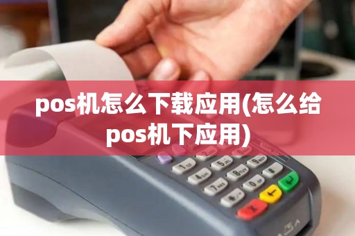 pos机怎么下载应用(怎么给pos机下应用)