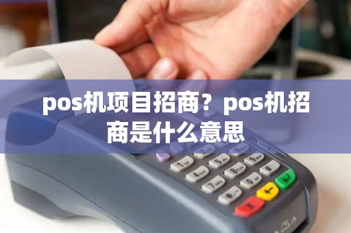 pos机项目招商？pos机招商是什么意思