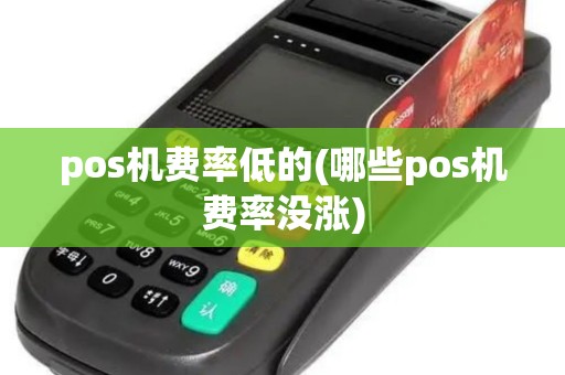 pos机费率低的(哪些pos机费率没涨)