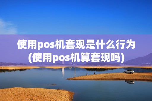 使用pos机套现是什么行为(使用pos机算套现吗)