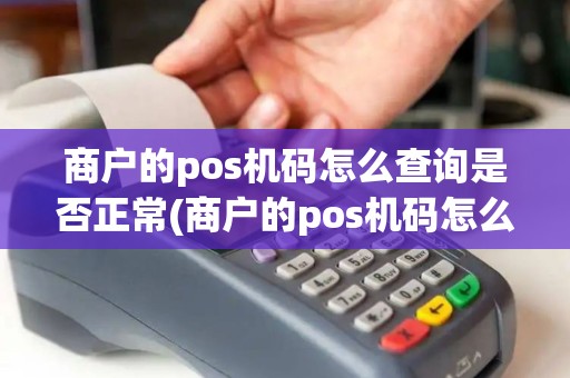 商户的pos机码怎么查询是否正常(商户的pos机码怎么查询)